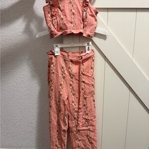 Floral Pink 2 piece tank and pants